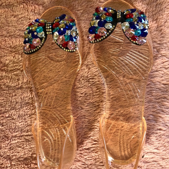 New Clear Flats with Sparkling Beads - Picture 2 of 8